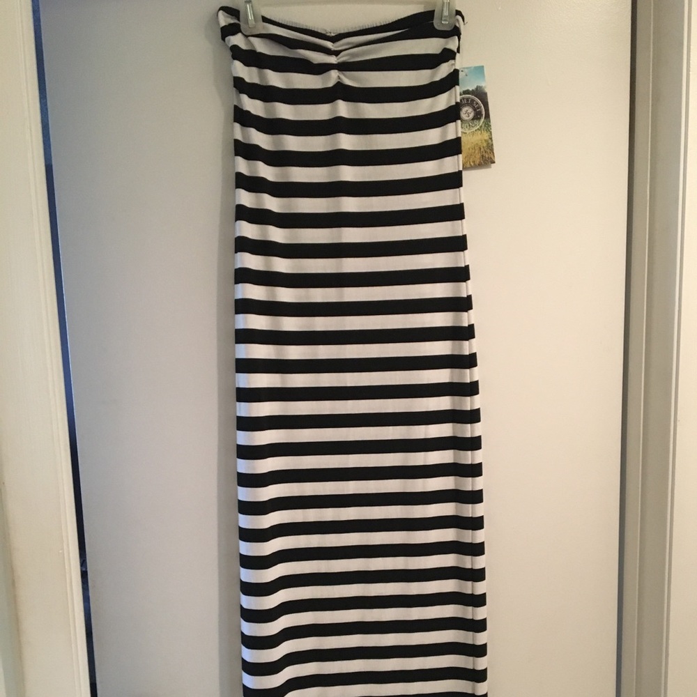 Tube top striped maxi dress (long)